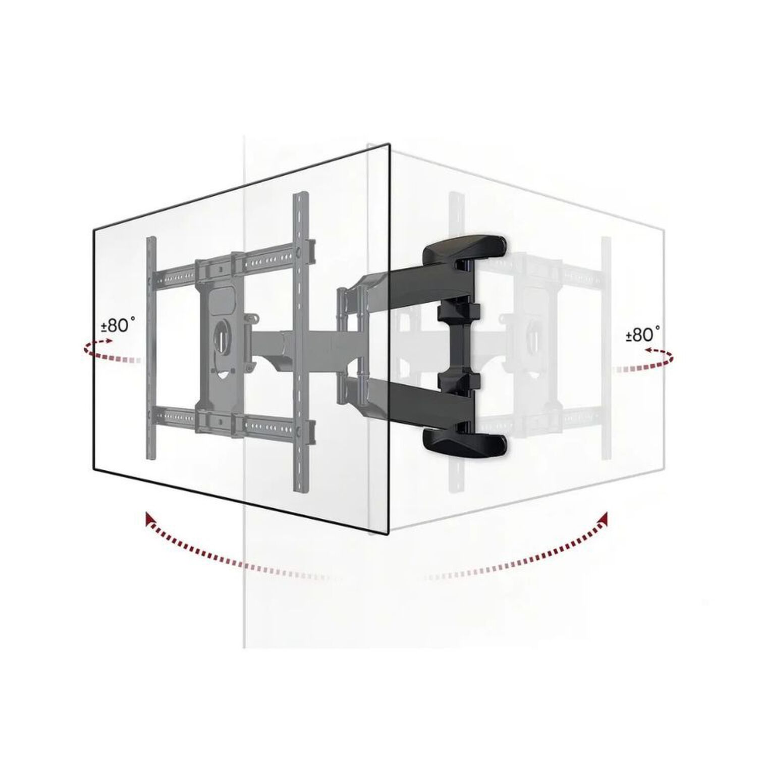Soporte Tv Full Motion 55 A 85 Pulgadas Brazo Articulado Giratorio Negro image number 4.0