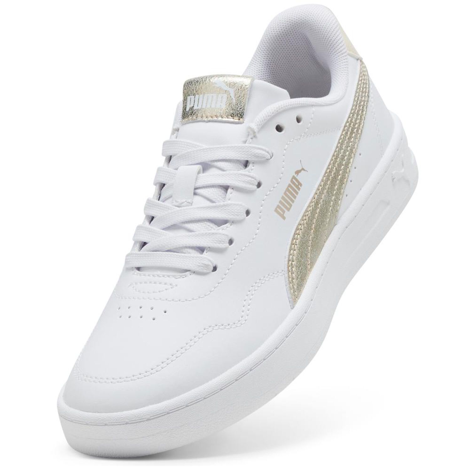 Zapatilla Urbana Mujer Puma Court Lally Metallic Whisper Blanco image number 4.0