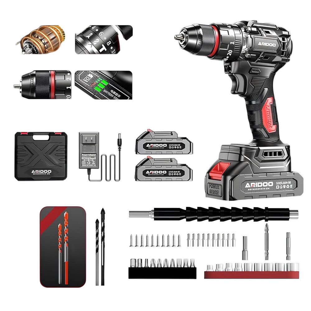 Kit Taladro Atornillador Inal&aacute;mbrico 21v 2 Bater&iacute;as B02 image number 0.0