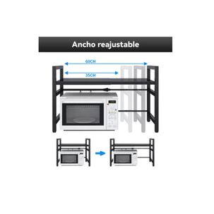 Estante Repisa Rack Extensible Microondas Cocina Ganchos