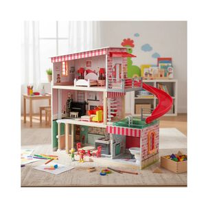 Casa De Mu&ntilde;ecas + Muebles Madera Montessori Bella