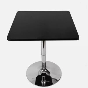 Mesa Bar De Altura Regulable Cuadrada 60 Cm Mdf Color Negro