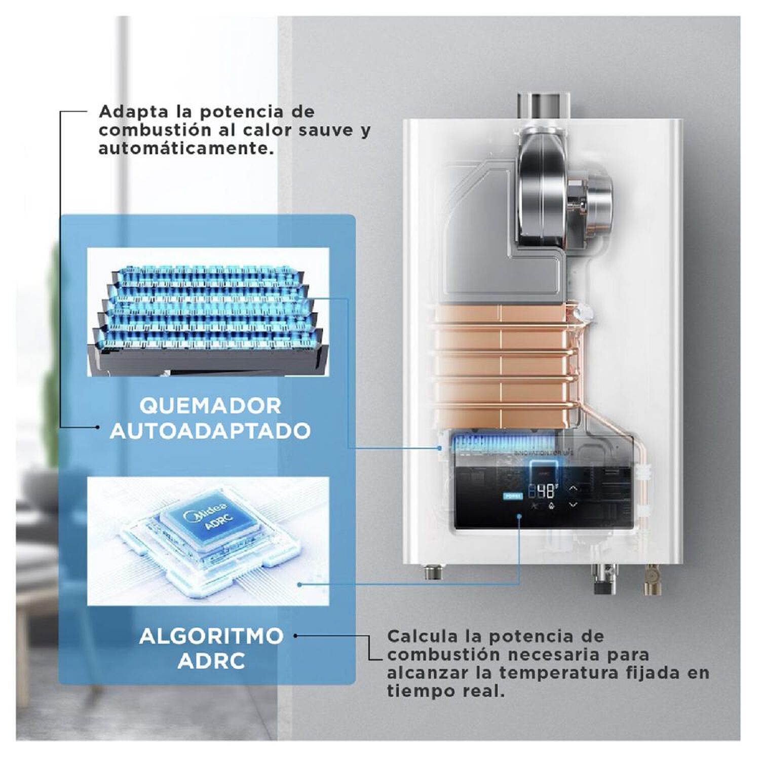 Calefont Midea  MGWH13-26EQPCLW-GN / Tiro Forzado / Gas Natural  / 13 Litros image number 5.0