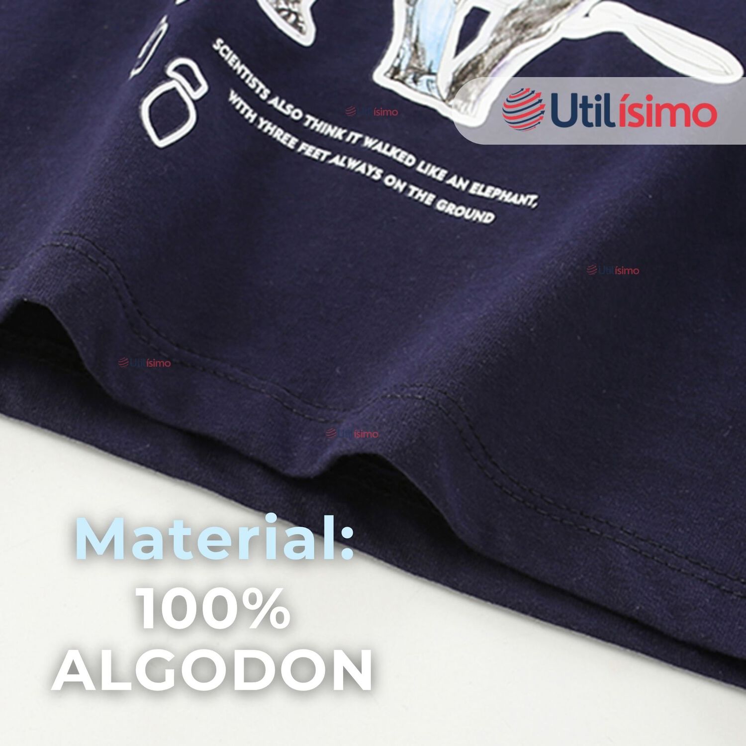 Polera Manga Larga Ni&ntilde;o 100% Algod&oacute;n Dinosaurio Azul Camiseta image number 6.0