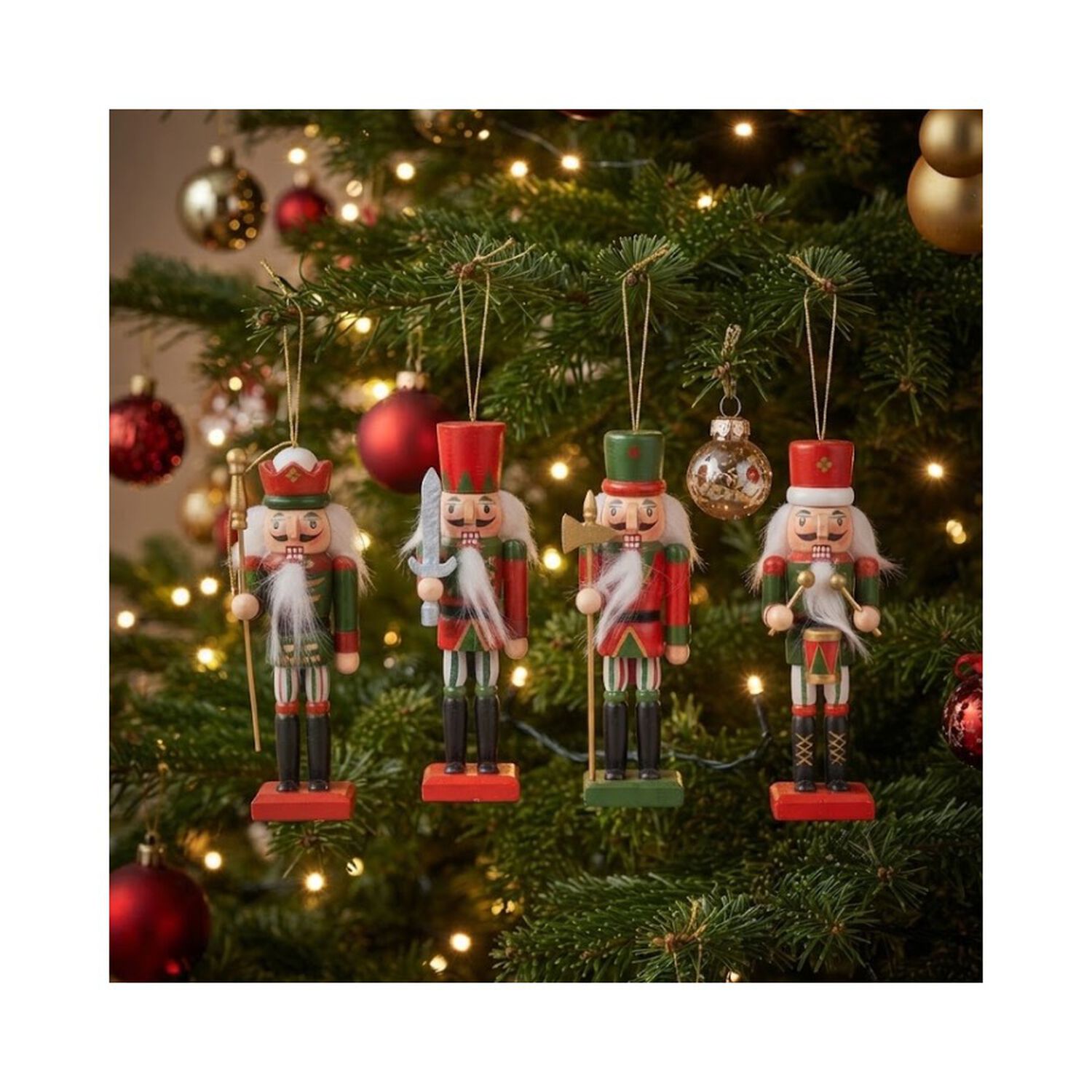 Cascanueces De Madera Set 4 Figuras Navide&ntilde;as Decoraci&oacute;n Mesa 12,5cm image number 3.0