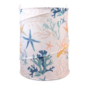 Cesto Para Ropa Plegable Nautica Home 42x55cm Corales De Mar