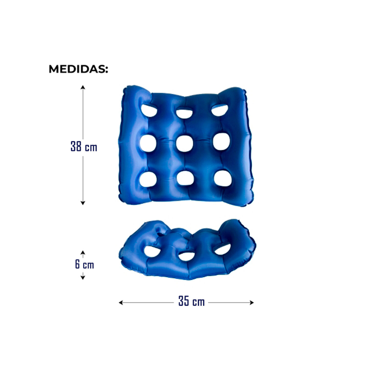 Cojin Antiescaras Para Silla De Ruedas Ortop&eacute;dico Inflable image number 4.0