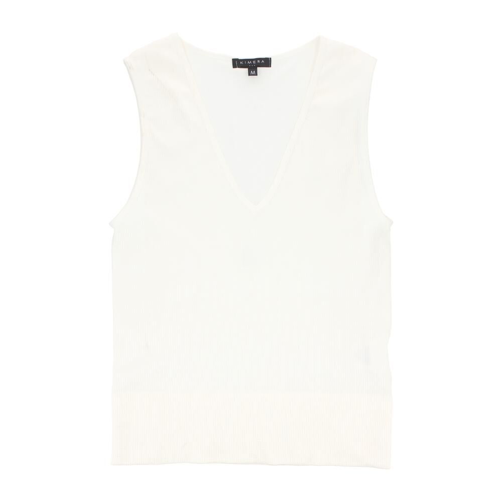 Polera Crop Sin Mangas Cuello V Mujer Kimera image number 0.0