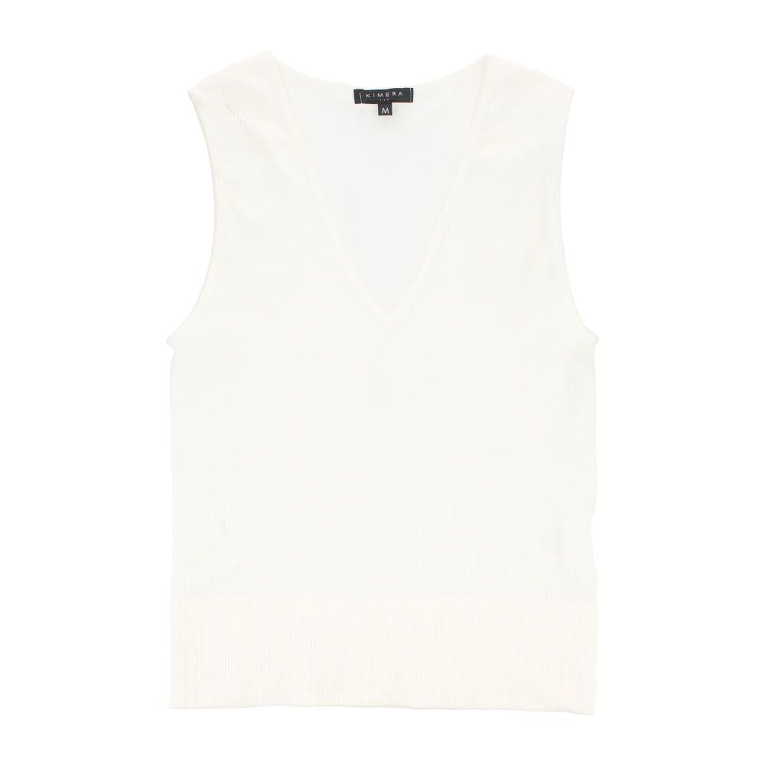 Polera Crop Sin Mangas Cuello V Mujer Kimera image number 0.0