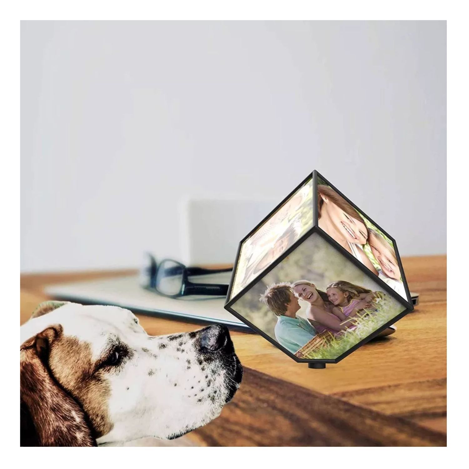 Cubo Rotativo 360 Foto Negro 11cm Para Exhibici&oacute;n Im&aacute;genes image number 3.0