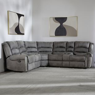 Sof&aacute; Seccional Reclinable Moderno Gris Castle 7245chcgr