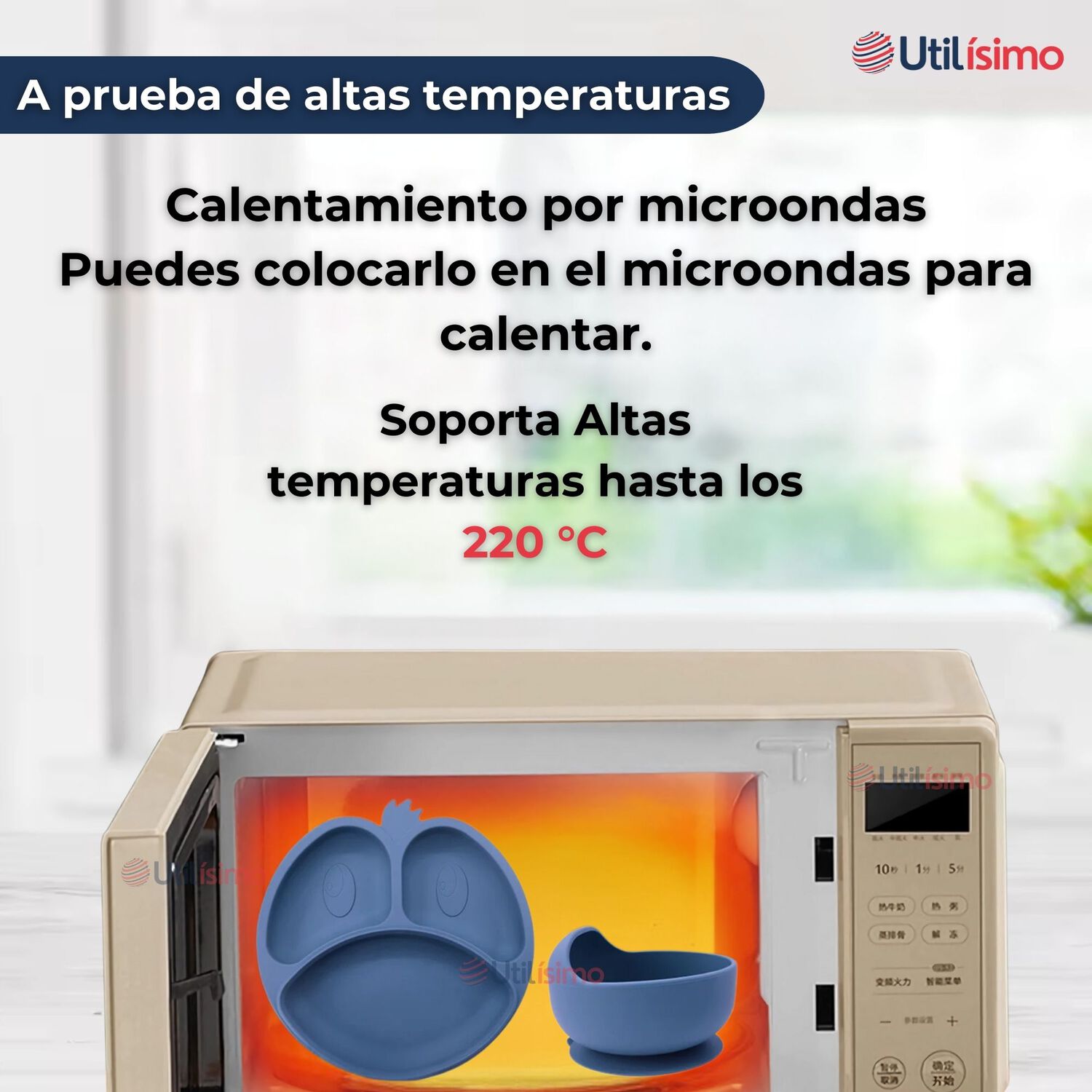 Set De Alimentaci&oacute;n Beb&eacute; Silicona De Formas 6 Piezas Libre Bpa Color Azul image number 3.0