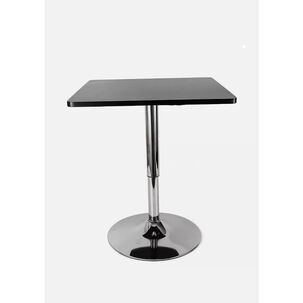 Mesa Bar De Altura Regulable Cuadrada 60 Cm Mdf Color Negro
