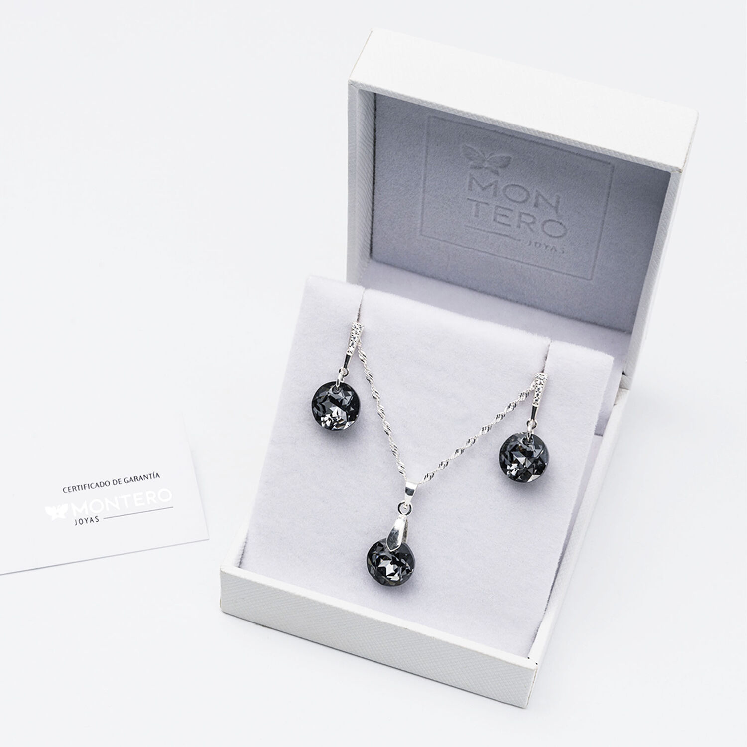 Conjunto Gracia Cristales Genuinos Silver Night image number 2.0