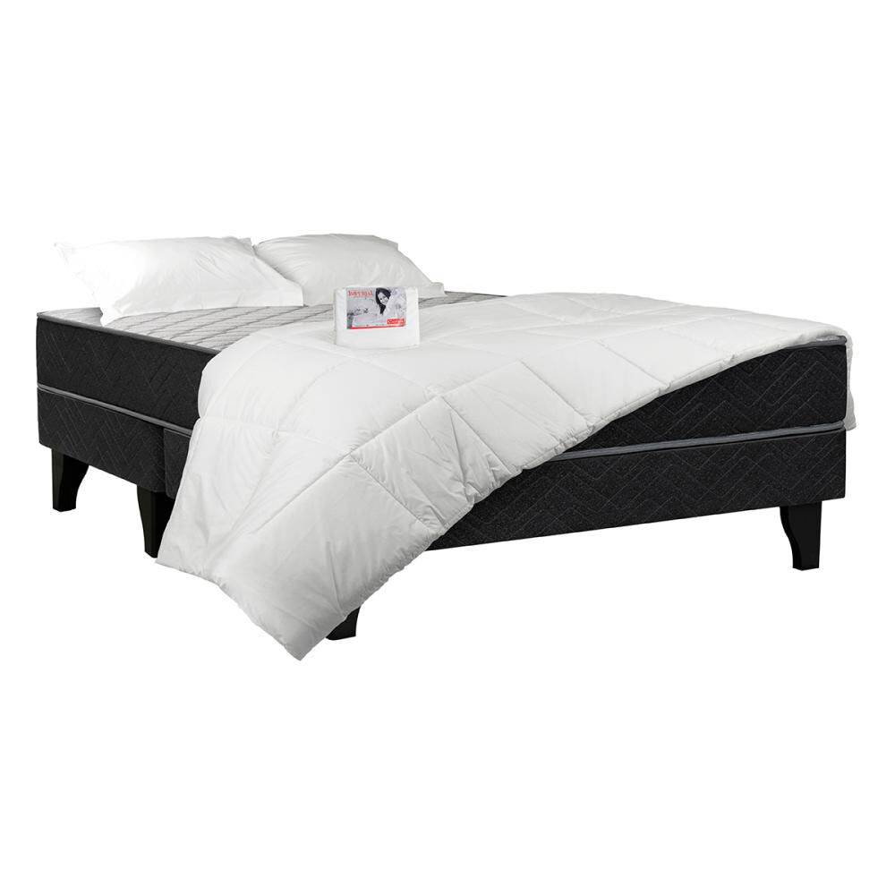 Cama Europea Celta Apolo Black / 2 Plazas / Base Dividida  + Textil image number 0.0