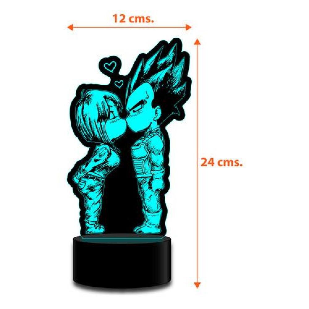 Lámpara 3d Vegeta & Bulma Love Kiss Colores Dragon Ball image number 1.0