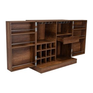 Bar Extensible 12 Botelleros 2 Puerta Fm-012o Caf&eacute; Oscuro