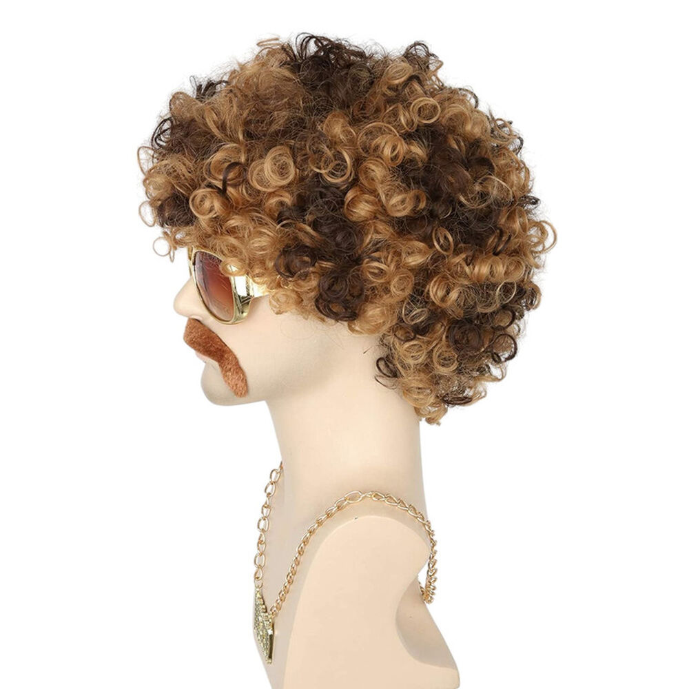 Set Disfraz Afro Retro Hombre Años 80 Onda Disco Pelo image number 4.0