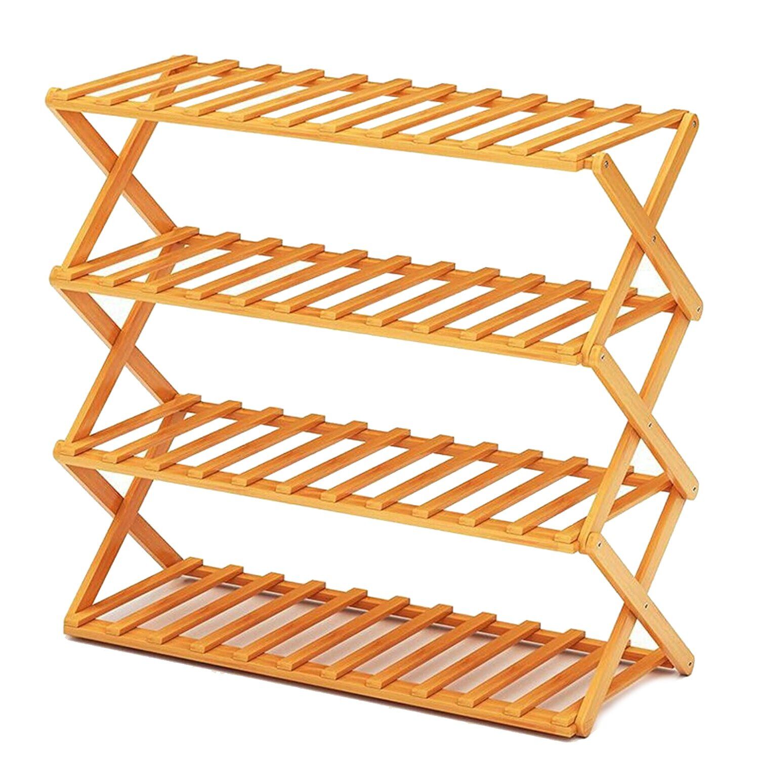 Zapatero Plegable De Madera Con 4 Niveles 70x25x68 Cm image number 0.0