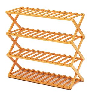 Zapatero Plegable De Madera Con 4 Niveles 70x25x68 Cm