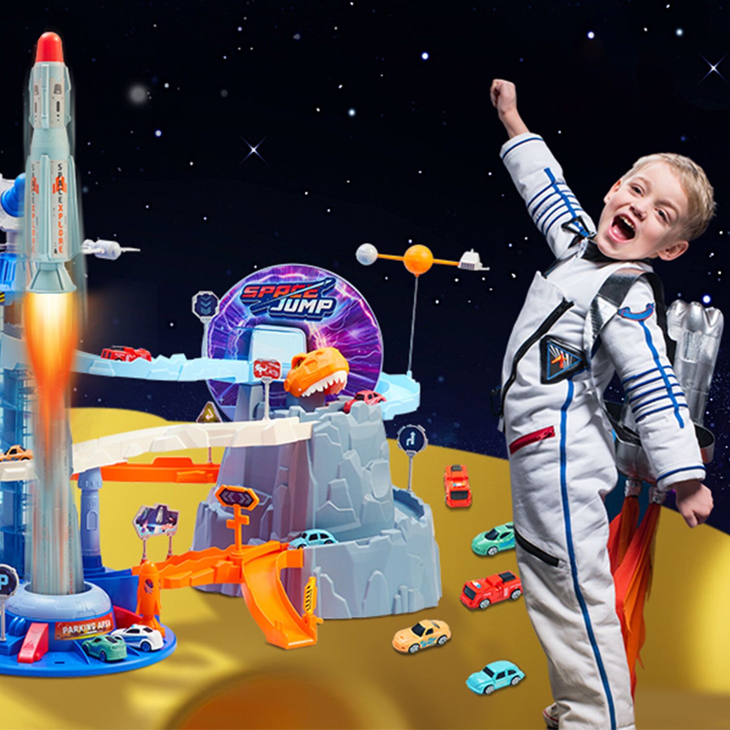 Juguete Pista De Auto Espacial Cohete Space Jump image number 4.0