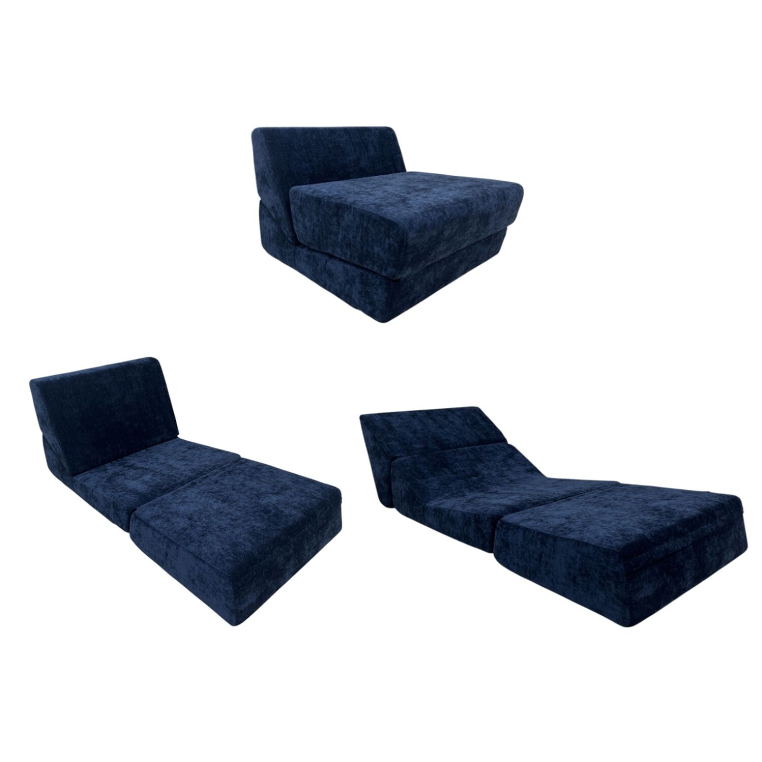 Sillon Sofa Cama Comprimido Convertible 3 En 1 K04 Azul image number 4.0