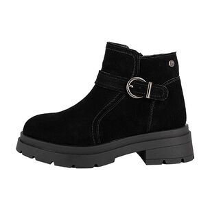 Botin De Cuero Rosie Full Negro Alquimia