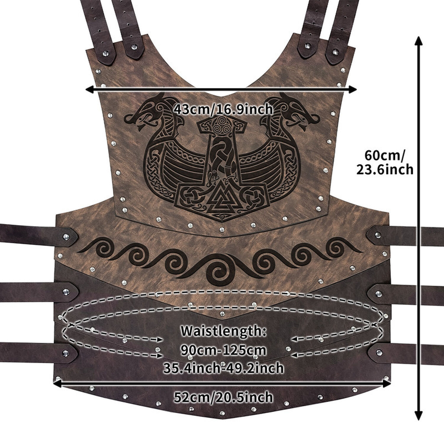 Disfraz Armadura Vikingo Cuero Premium image number 5.0