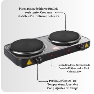 Cocina El&eacute;ctrica 2 Platos 2000w Cocinilla Port&aacute;til