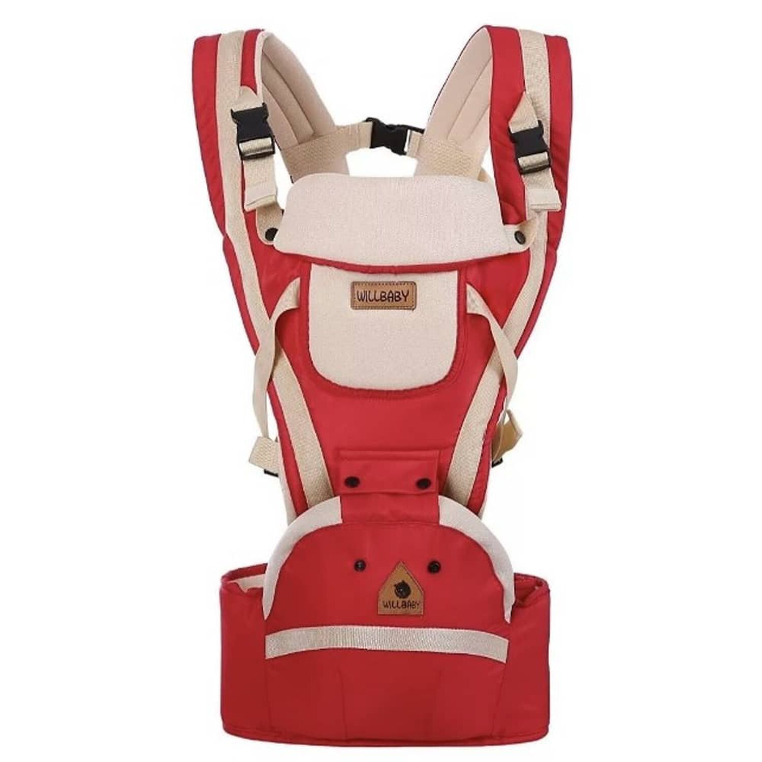 Mochila Portabeb&eacute; 3 En 1 Ajustables Asiento Removible Rojo image number 0.0