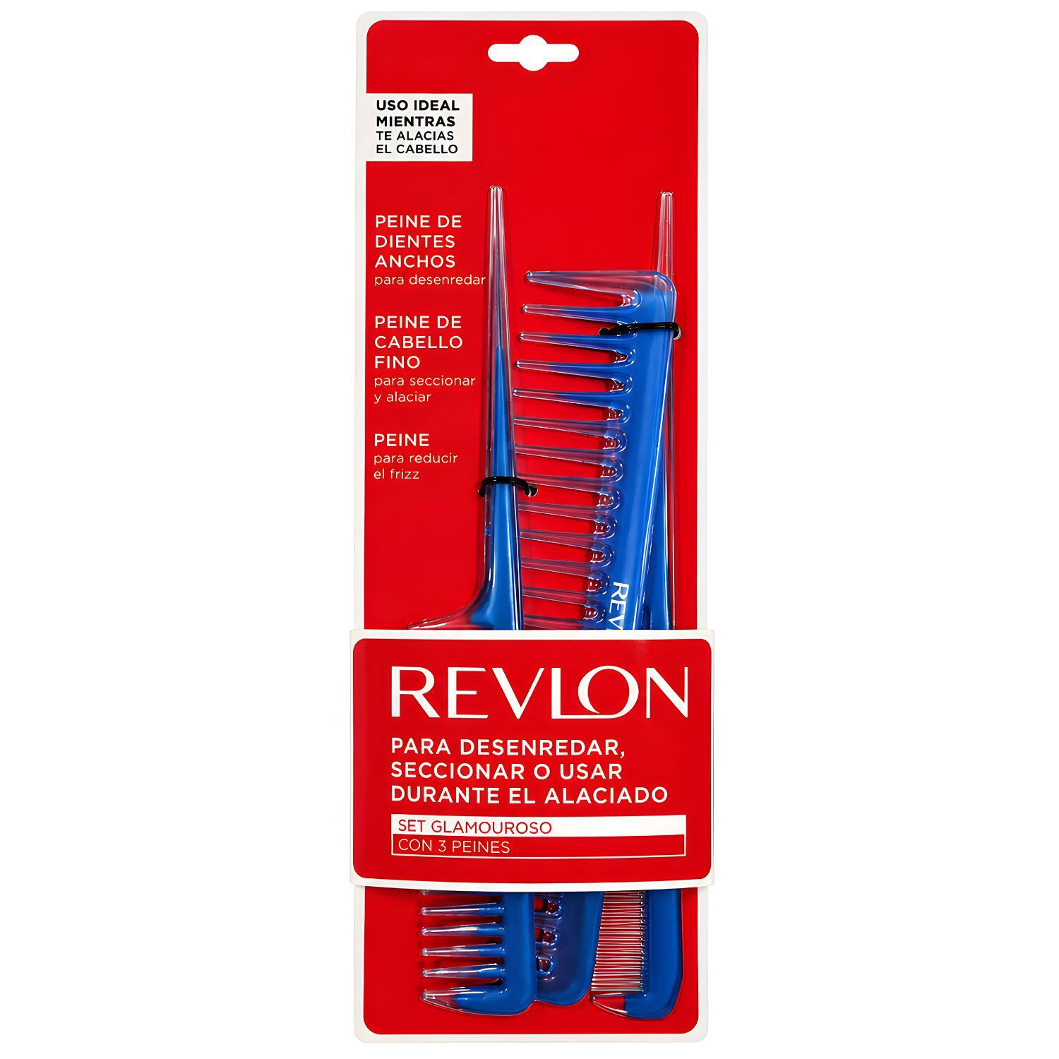 Set 3 Peines Revlon Cola Y Est&aacute;ndar Antiest&aacute;tico - Ps image number 0.0