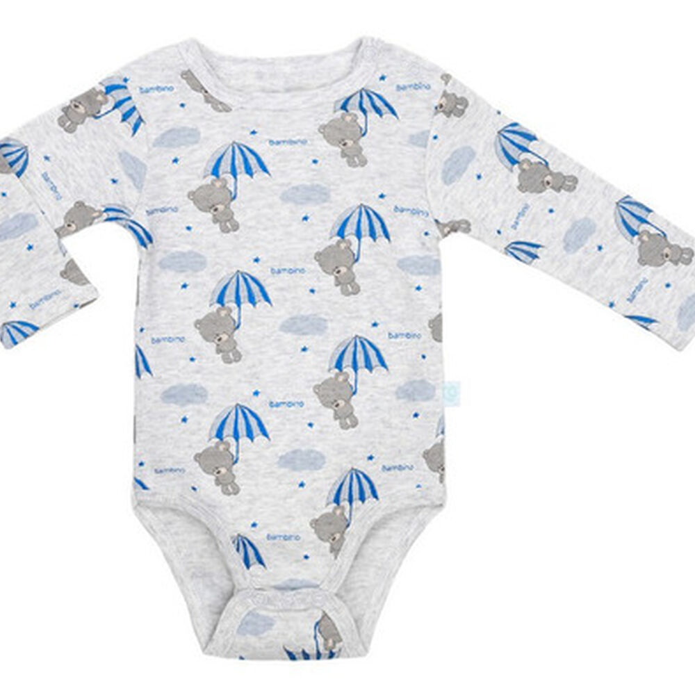 Set 2 Piezas Bodys Manga Larga Bambino Oso Celeste image number 7.0