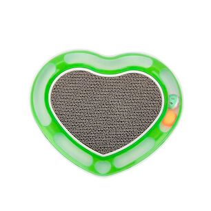 Juguete Interactivo Rascador + Pelota Gatos Forma Corazon Verde