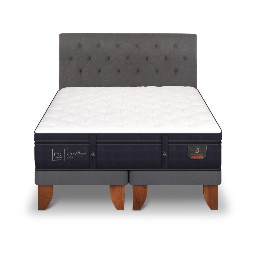 Cama Europea Cic Super Premium / 2 Plazas / Base Dividida + Respaldo image number 0.0