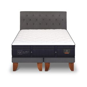 Cama Europea Cic Super Premium / 2 Plazas / Base Dividida + Respaldo
