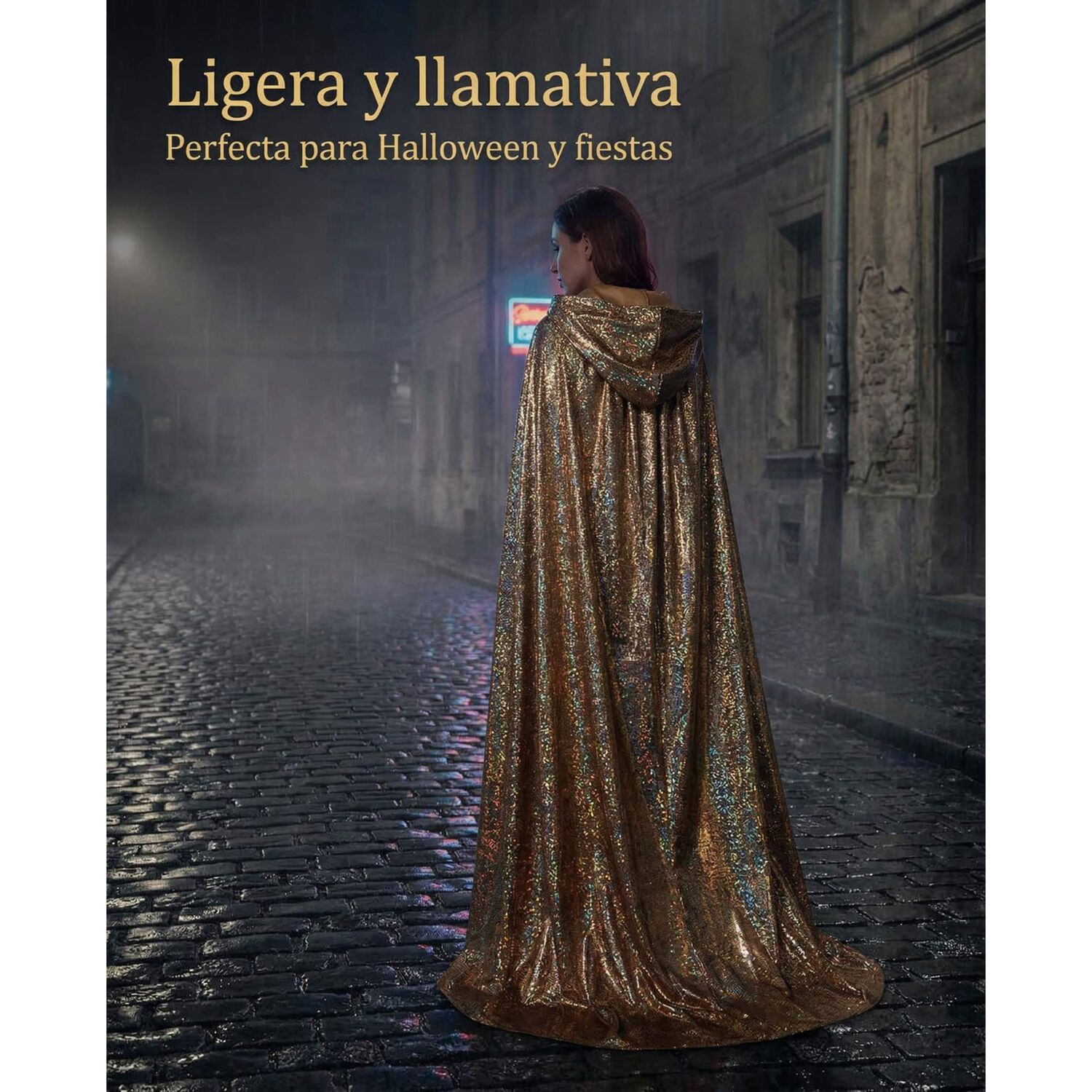 Capa Glitter Brillante Con Capucha Para Cosplay Y Disfraz image number 12.0
