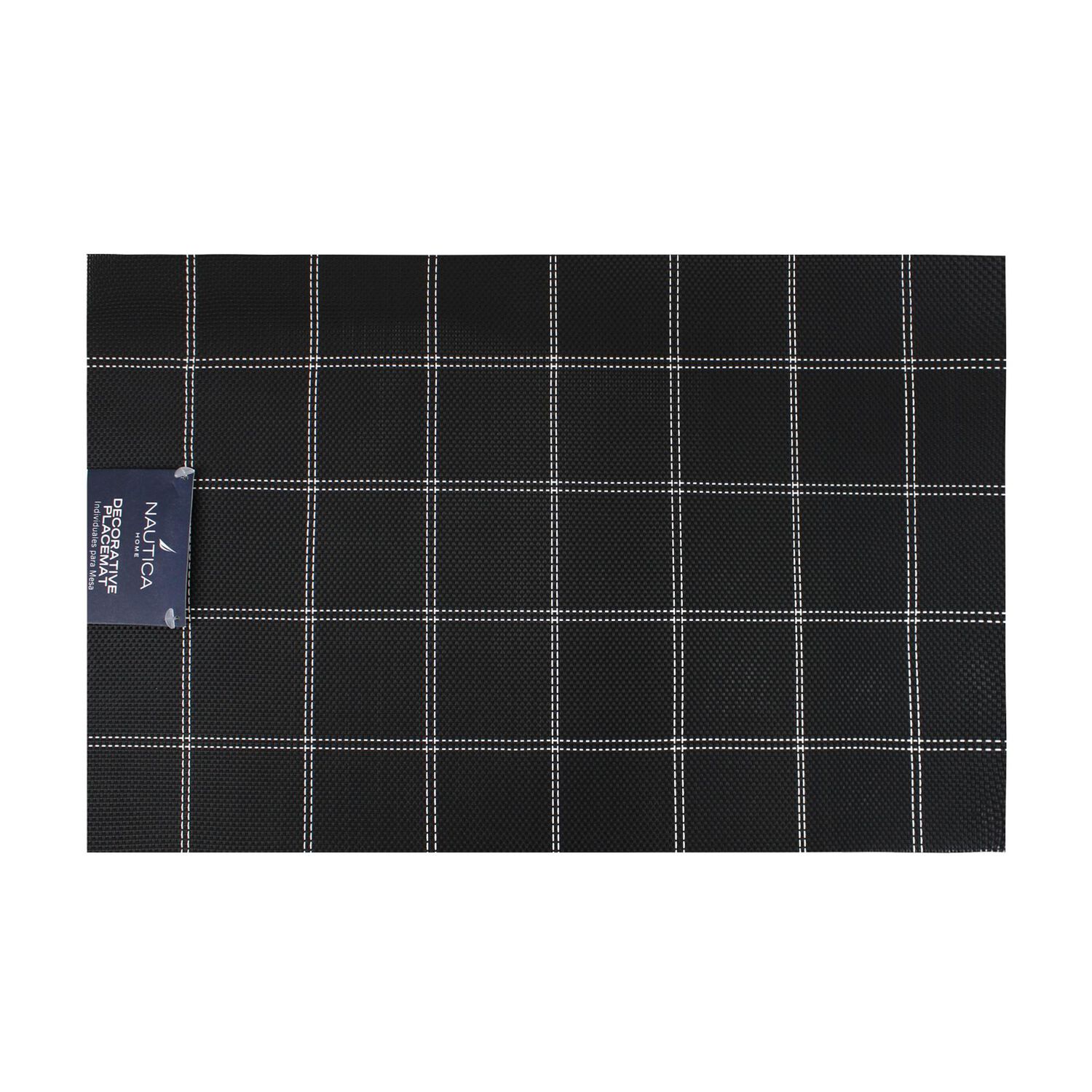 Pack 4 Individuales De Mesa Nautica Home 45x30cm Negro A Cuadros image number 1.0