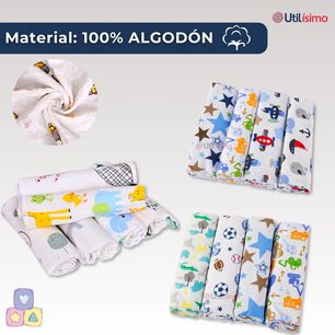Pack 4 Mantas De Algod&oacute;n Para Beb&eacute;s Jump Kids Surtido Ni&ntilde;o