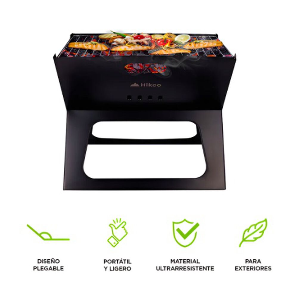 Parrilla Plegable De Carb&oacute;n Port&aacute;til Para Asados Color Negro image number 1.0