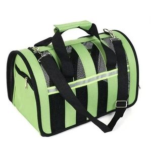 Bolso Transporte Mascotas Talla S Peque&ntilde;o Malla Verde
