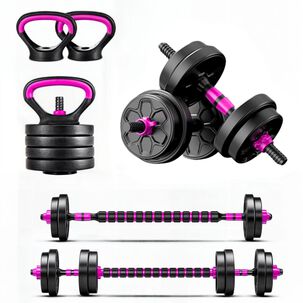 Set Mancuernas Convertible A Barra Ajustables 10 Kg