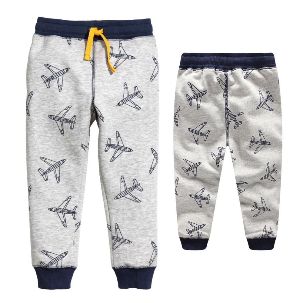 Pantal&oacute;n Buzo Ni&ntilde;o 100% Algod&oacute;n Jump Kids Gris Claro Aviones image number 0.0