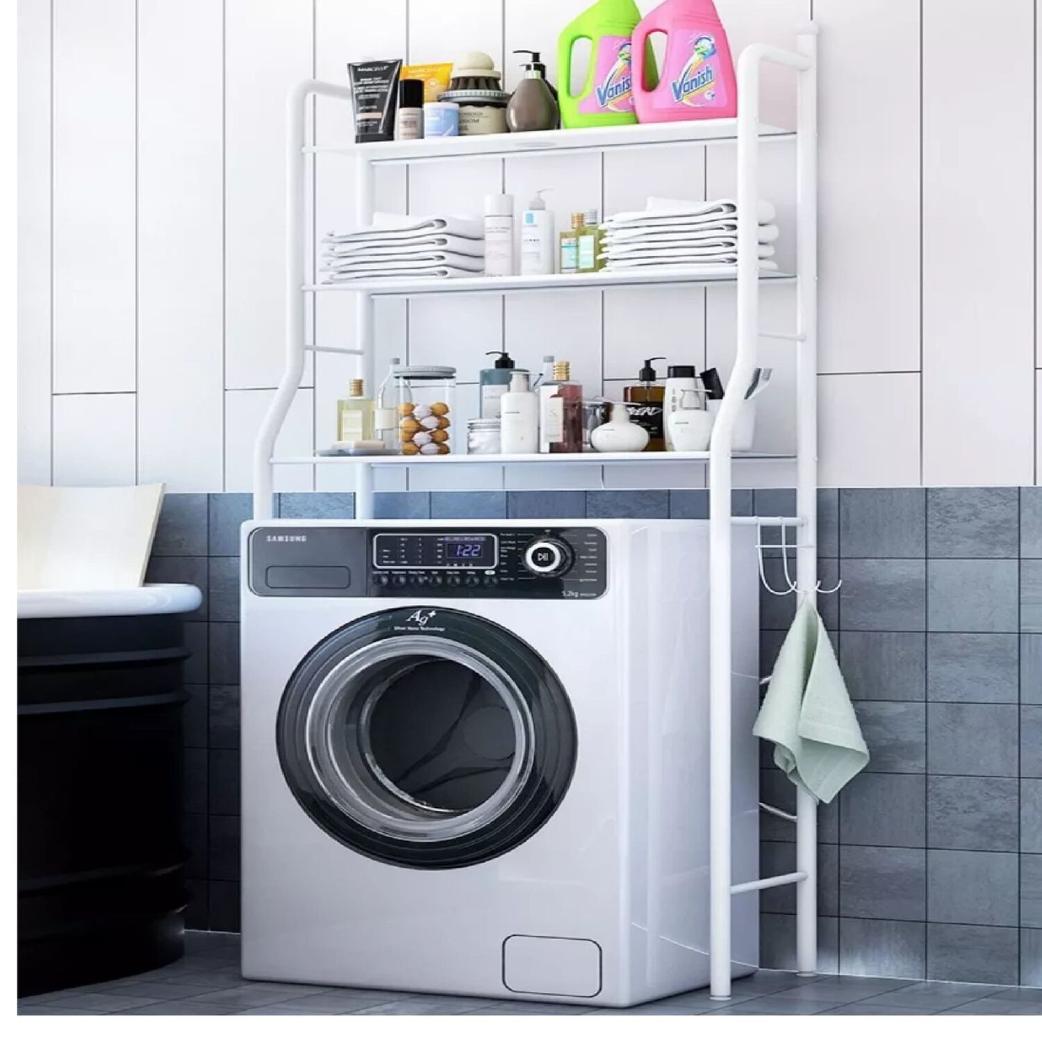 Organizador Estante De Lavadora Ba&ntilde;o Metalico Rack 3 Niveles image number 0.0