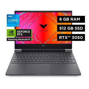 Notebook Gamer 15.6" HP Victus 15-FA0025LA / Intel Core I5 / 8 GB RAM / Nvidia Geforce RTX 3050 / 512GB SSD