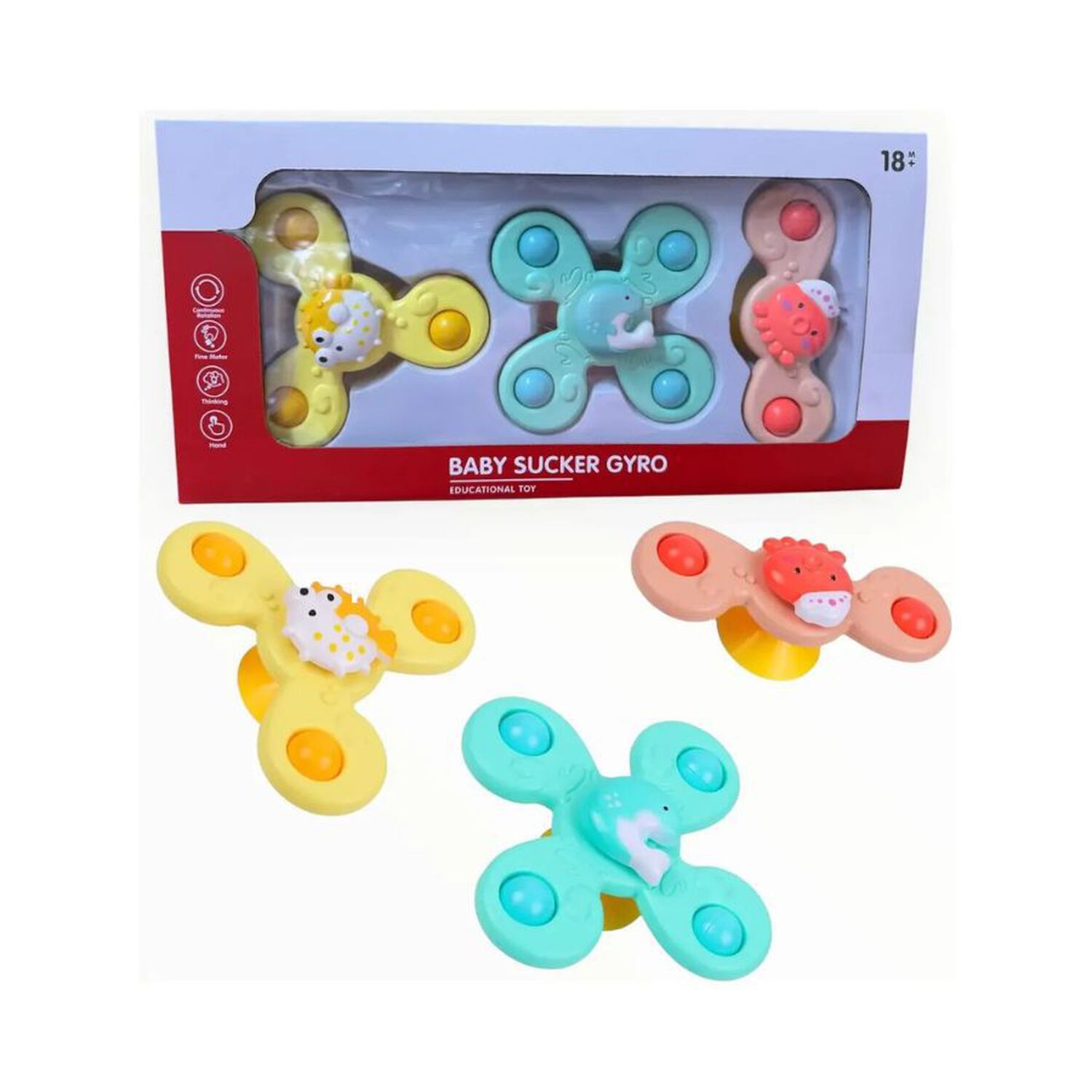 Juguete Giratorio Spinner Con Ventosa Para Bebes image number 0.0