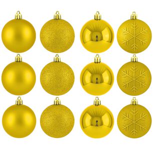 16 Esferas Bambalinas Adorno Navide&ntilde;o Dorado 6cm Decoracion