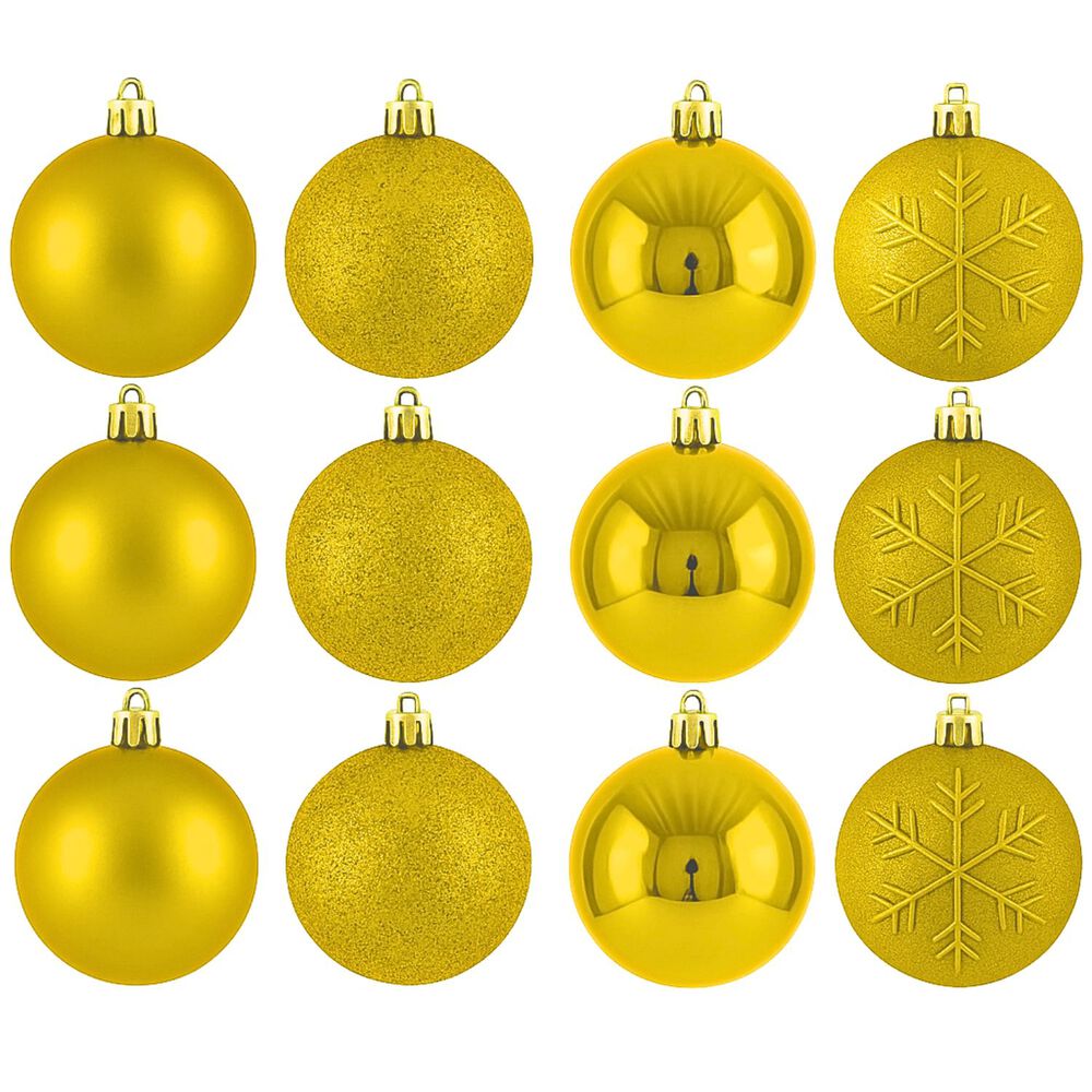 16 Esferas Bambalinas Adorno Navideño Dorado 6cm Decoracion image number 0.0