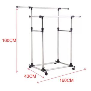 Perchero Organizador Doble Con Ruedas Colgadero De Ropa