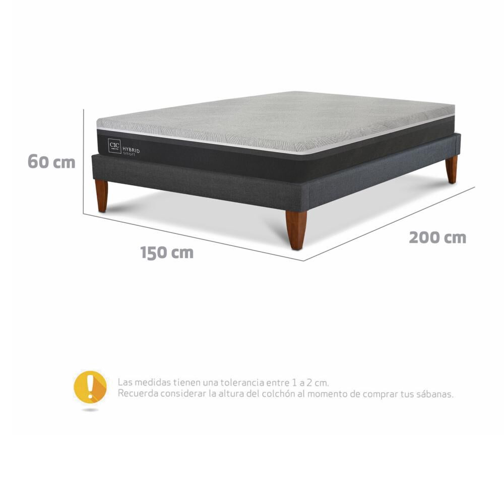 Cama Europea Cic Ce Box Hybrid Infinity / 2 Plazas / Base Normal image number 4.0