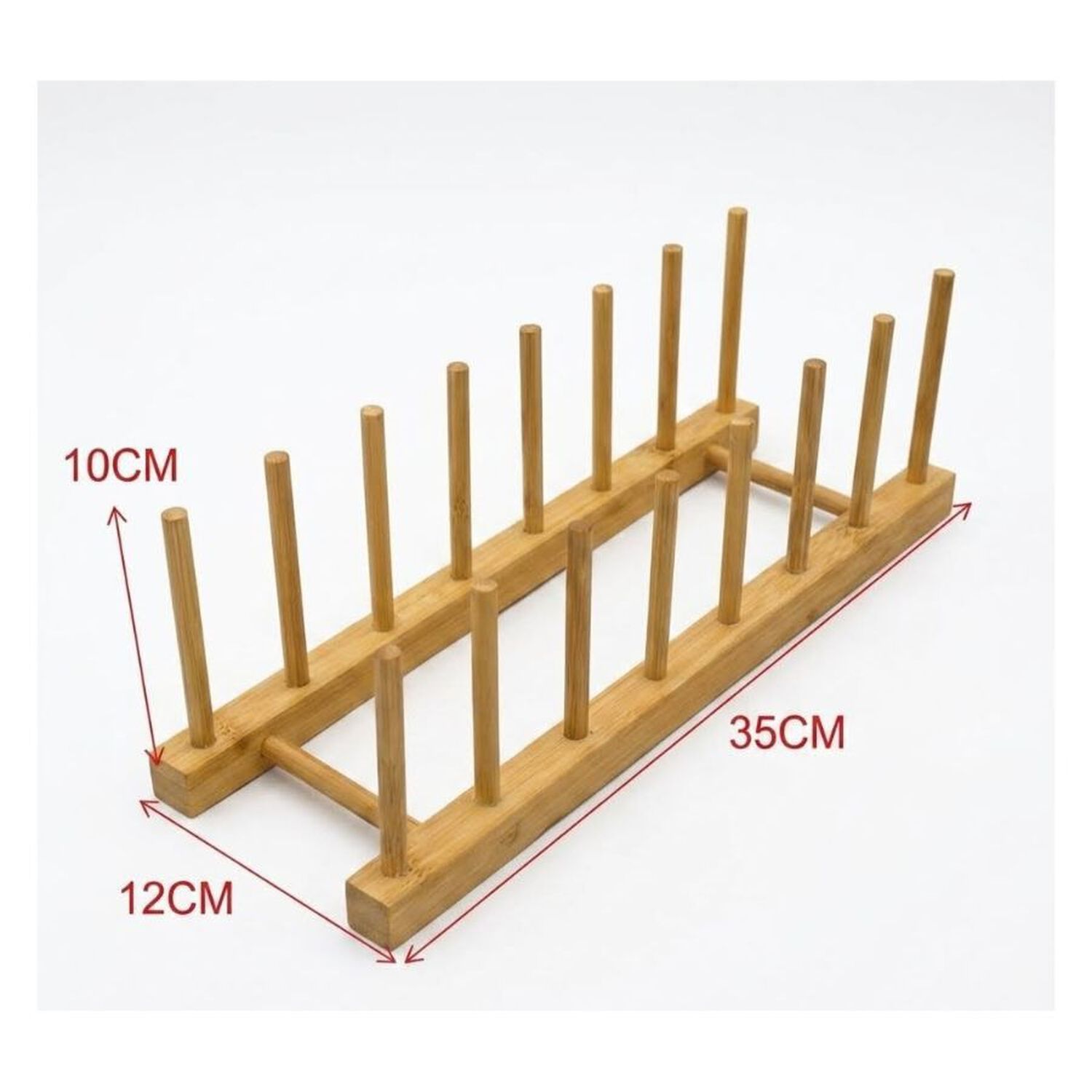 Repisa Organizadora Platos Bamb&uacute; Natural Escurridor Moderno 35cm image number 2.0